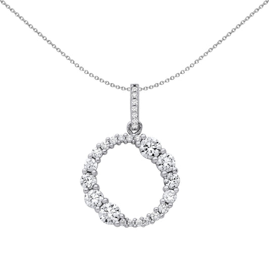 Silver  CZ Circle of Life Double Ouroboros Pendant Necklace - GVP663