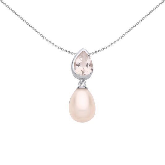 Silver  Mirrored Pear Drops Pendant Necklace - GVP682