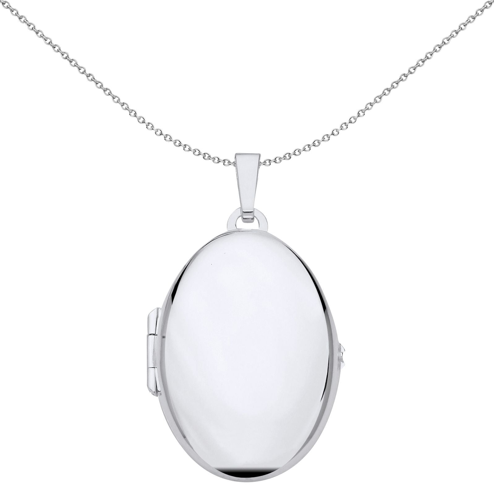 Unisex 925 Silver  Solid Oblong ID Bar Pendant Necklace - GVP685