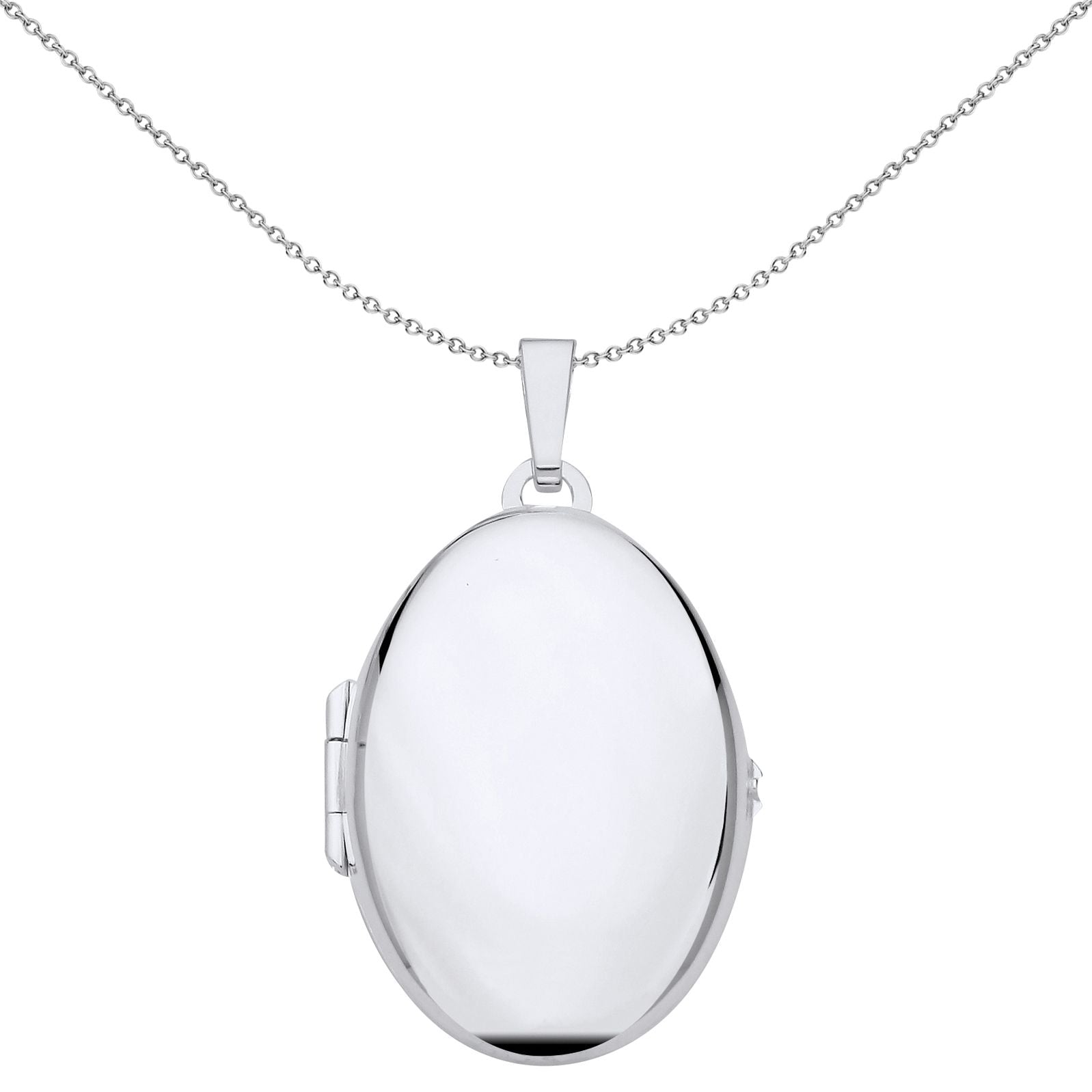 Unisex 925 Silver  Solid Oblong ID Bar Pendant Necklace 18 inch - GVP685