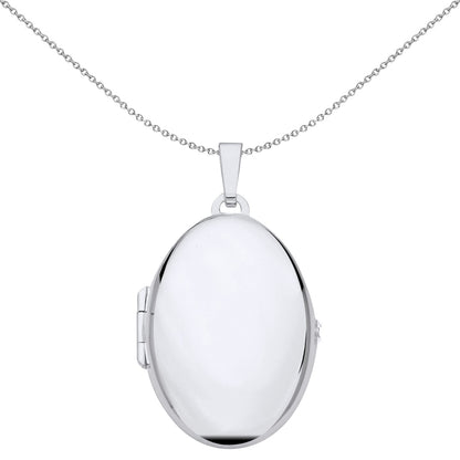 Unisex 925 Silver  Solid Oblong ID Bar Pendant Necklace 18 inch - GVP685