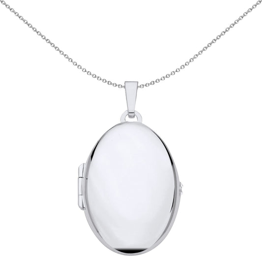 Unisex 925 Silver  Solid Oblong ID Bar Pendant Necklace 18 inch - GVP685