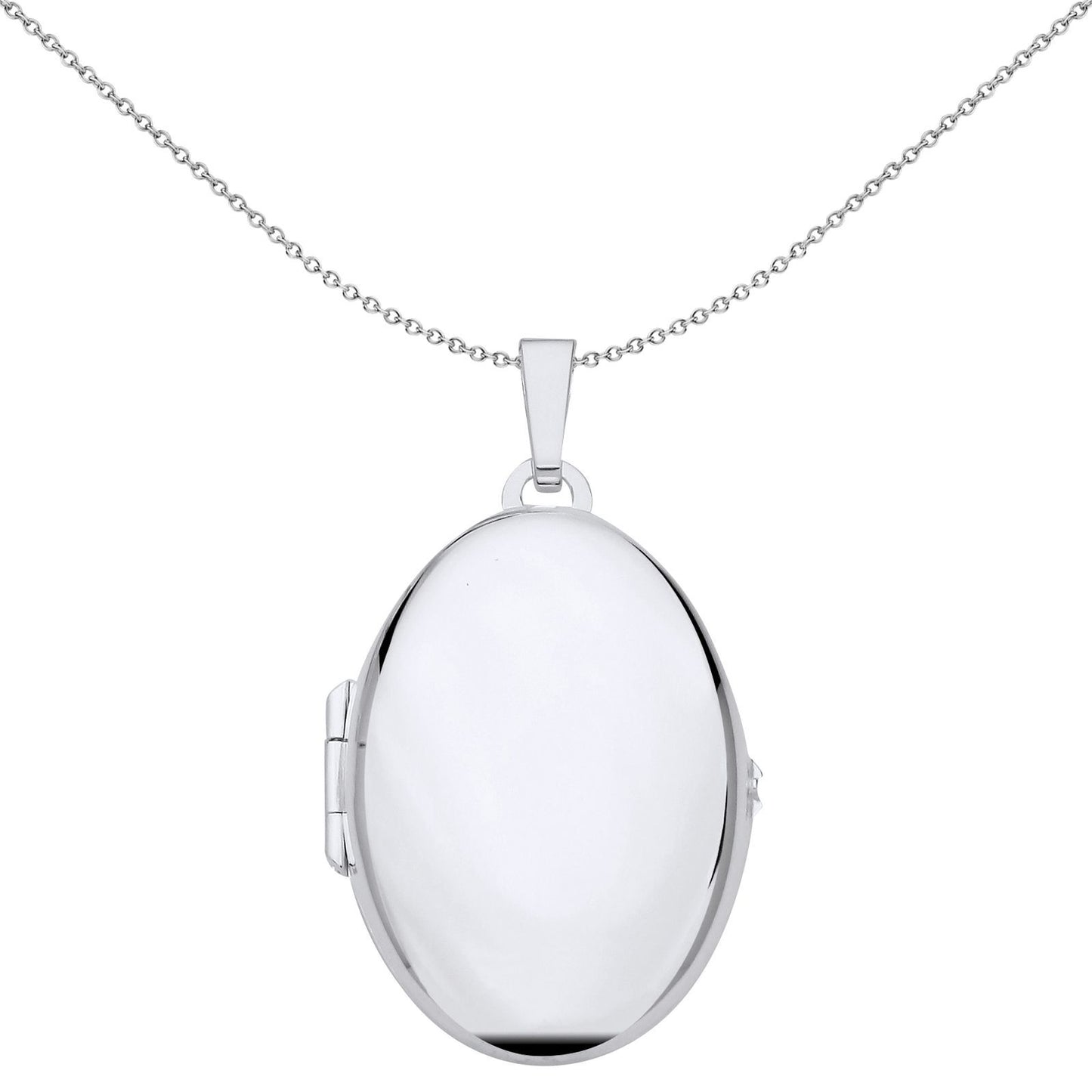 Unisex 925 Silver  Solid Oblong ID Bar Pendant Necklace - GVP685