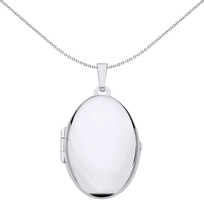 Unisex 925 Silver  Solid Oblong ID Bar Pendant Necklace - GVP685