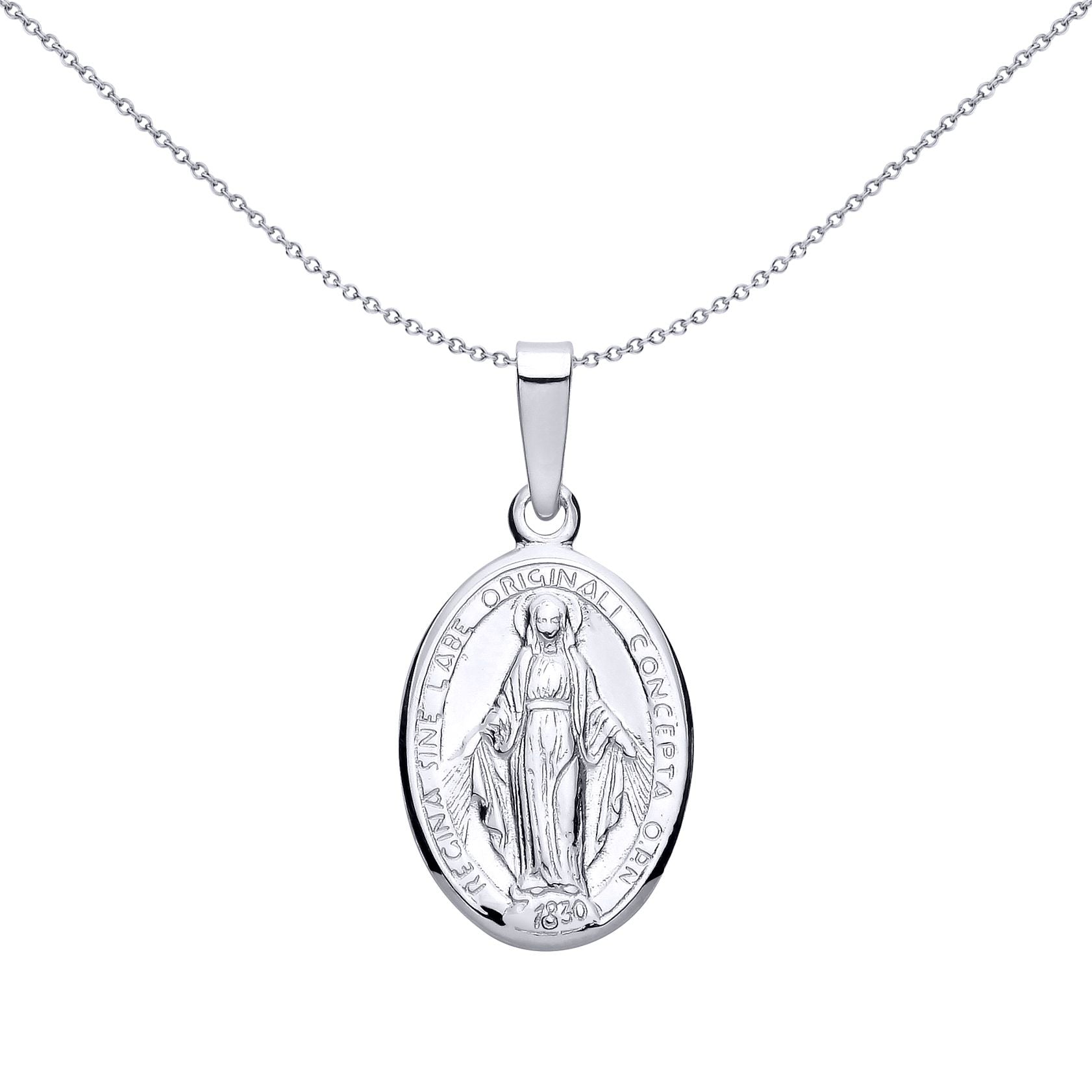 Sterling Silver Miraculous Madonna Pendant - GVP692