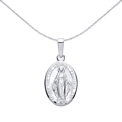 Silver  Miraculous Madonna Medallion Charm Medallion Pendant - GVP692