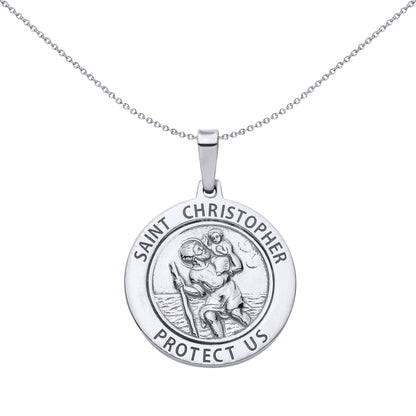 Sterling Silver Saint Christopher Oxidised Pendant - GVP695
