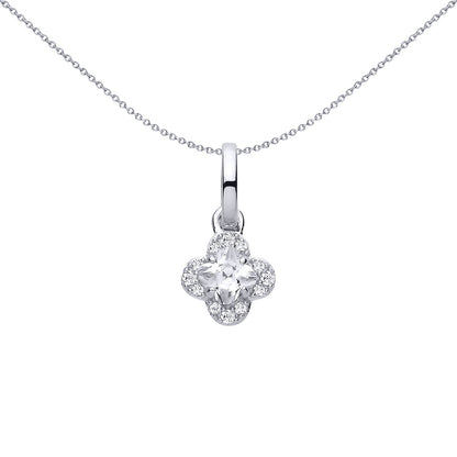 Sterling Silver CZ Flower Pendant - GVP696