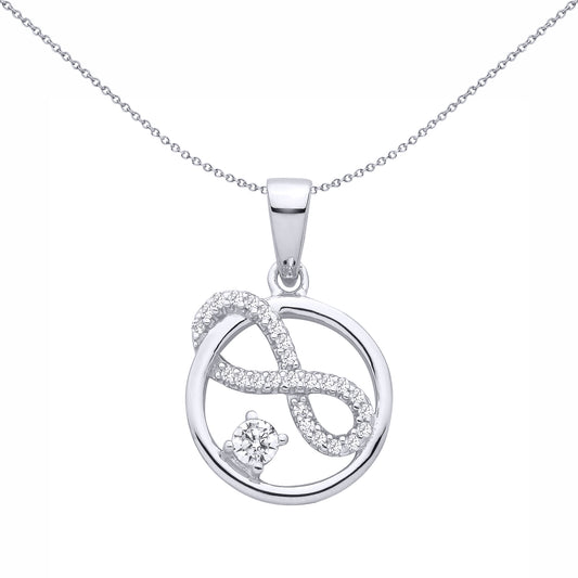 Sterling Silver  CZ Infinity Circle Pendant - GVP701