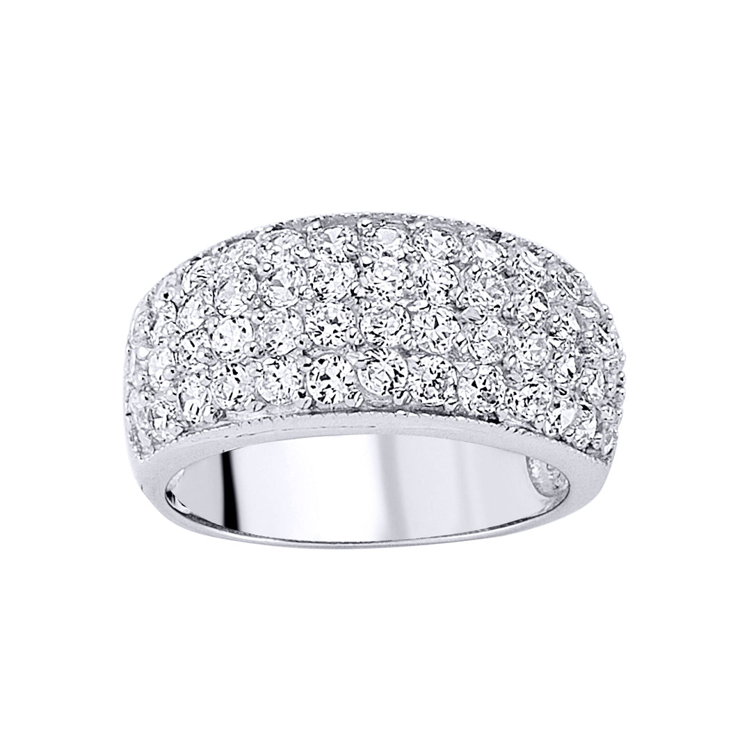 Silver  CZ Pave Bombay Eternity Ring - GVR009