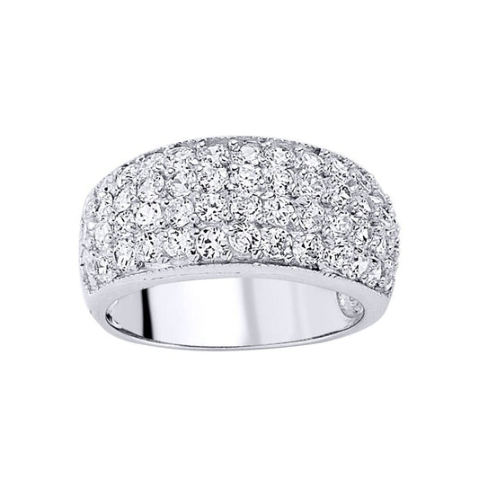 Silver CZ Pave Bombay Eternity Ring - GVR009