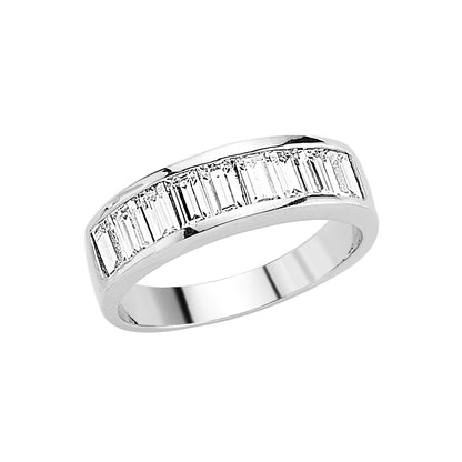 Silver  Baguette CZ Channel Set Eternity Ring - GVR052