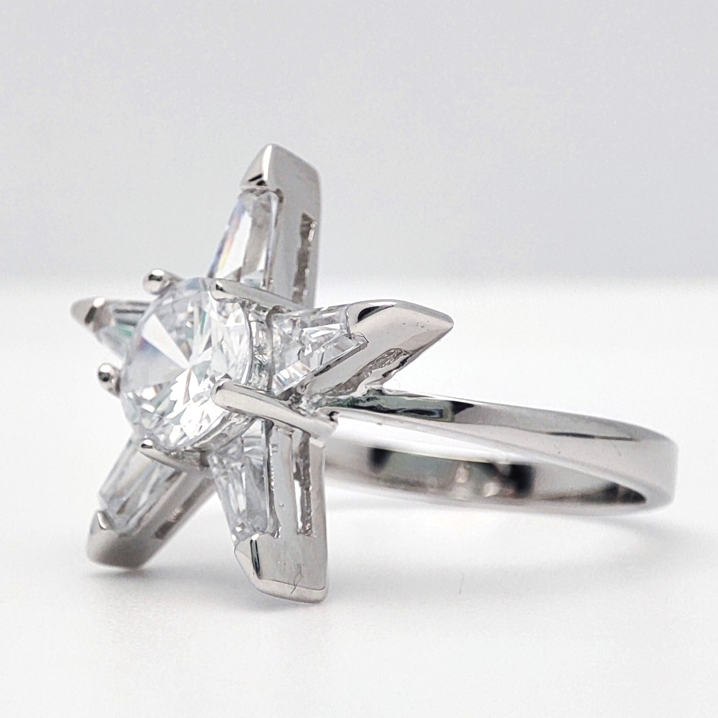 Sterling Silver  CZ Cluster Dress Ring - GVR077