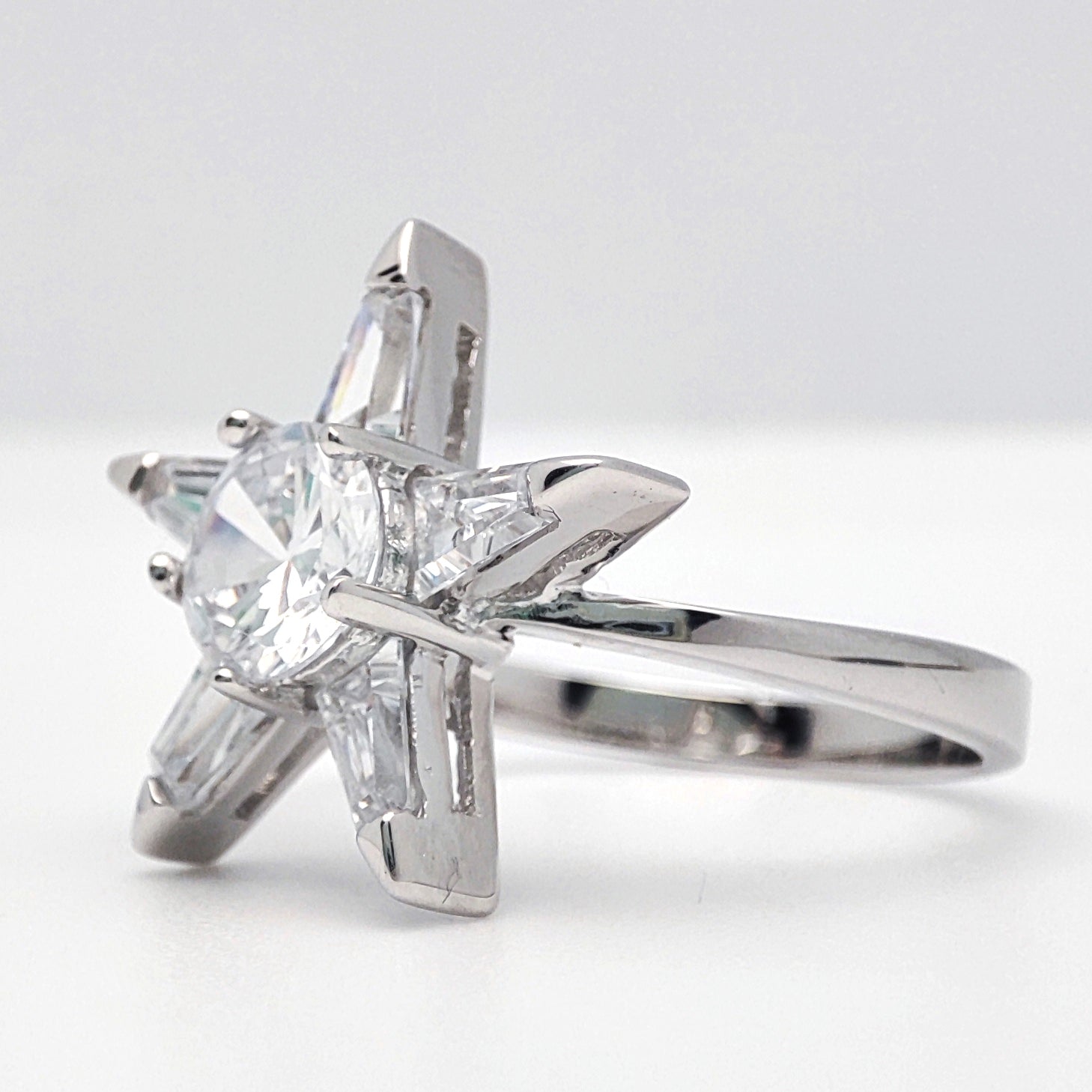 Sterling Silver  CZ Cluster Dress Ring - GVR077
