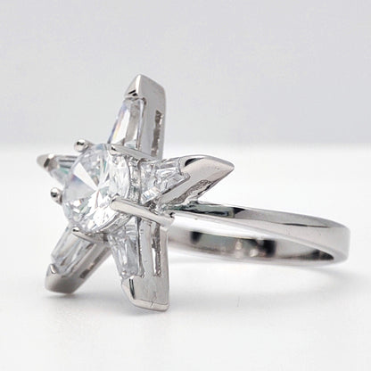 Sterling Silver  CZ Cluster Dress Ring - GVR077