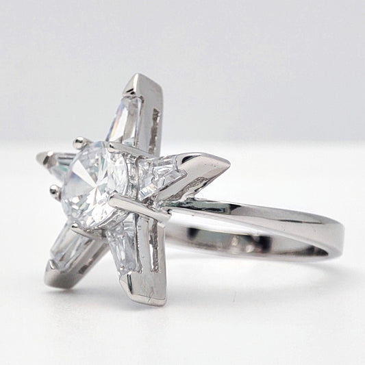 Sterling Silver  CZ Cluster Dress Ring - GVR077