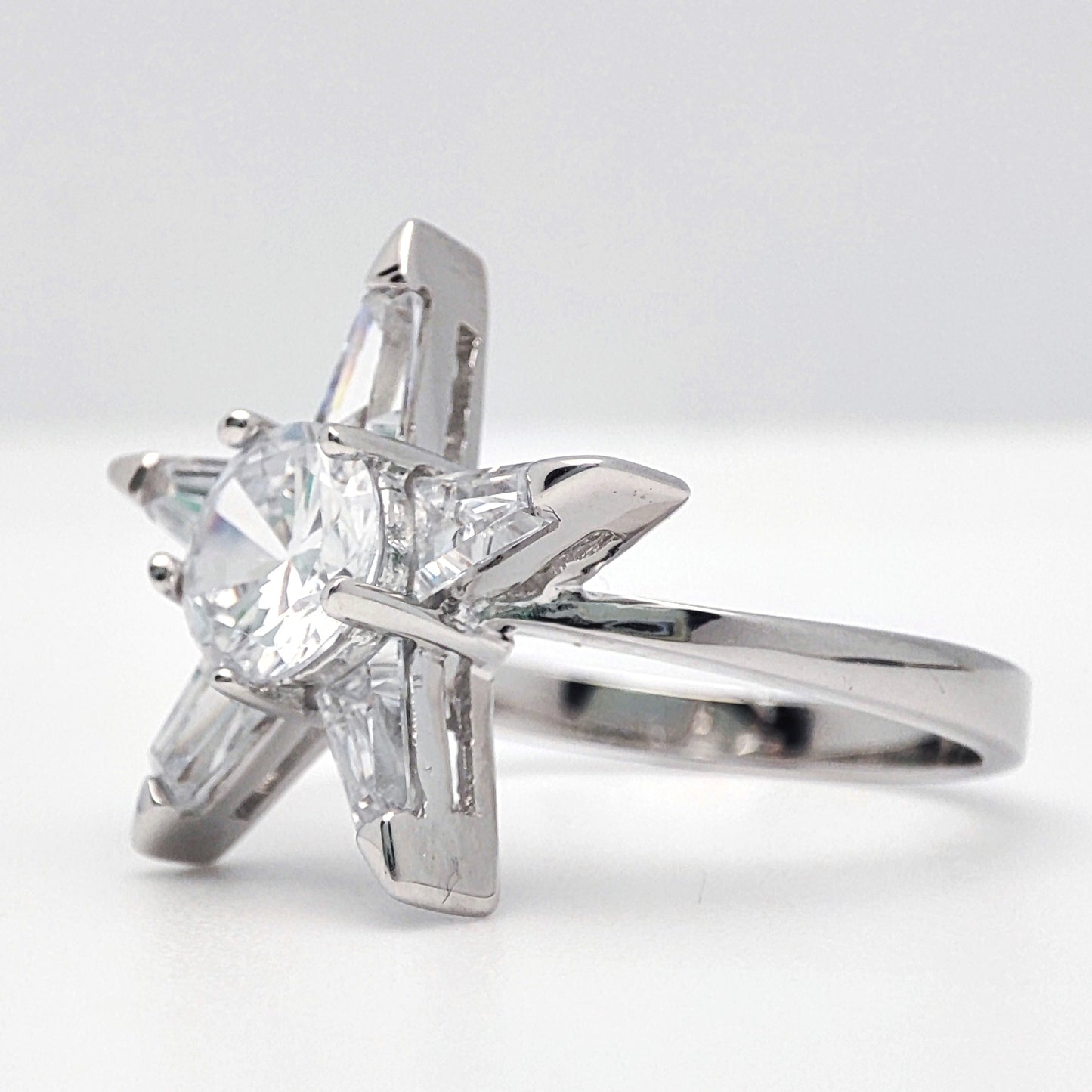 Sterling Silver  CZ Cluster Dress Ring - GVR077