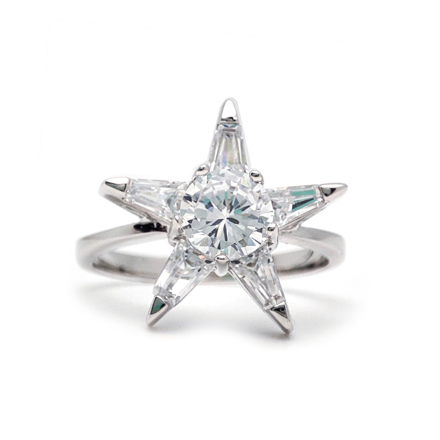 Sterling Silver  CZ Cluster Dress Ring - GVR077