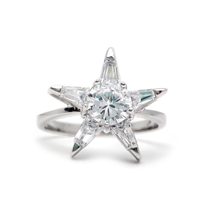 Sterling Silver  CZ Cluster Dress Ring - GVR077