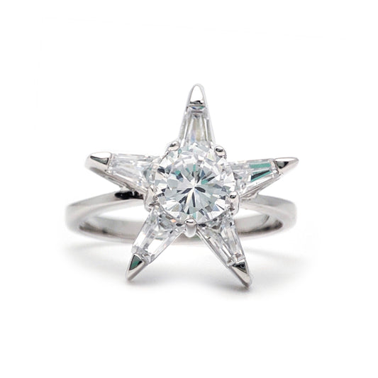 Sterling Silver  CZ Cluster Dress Ring - GVR077