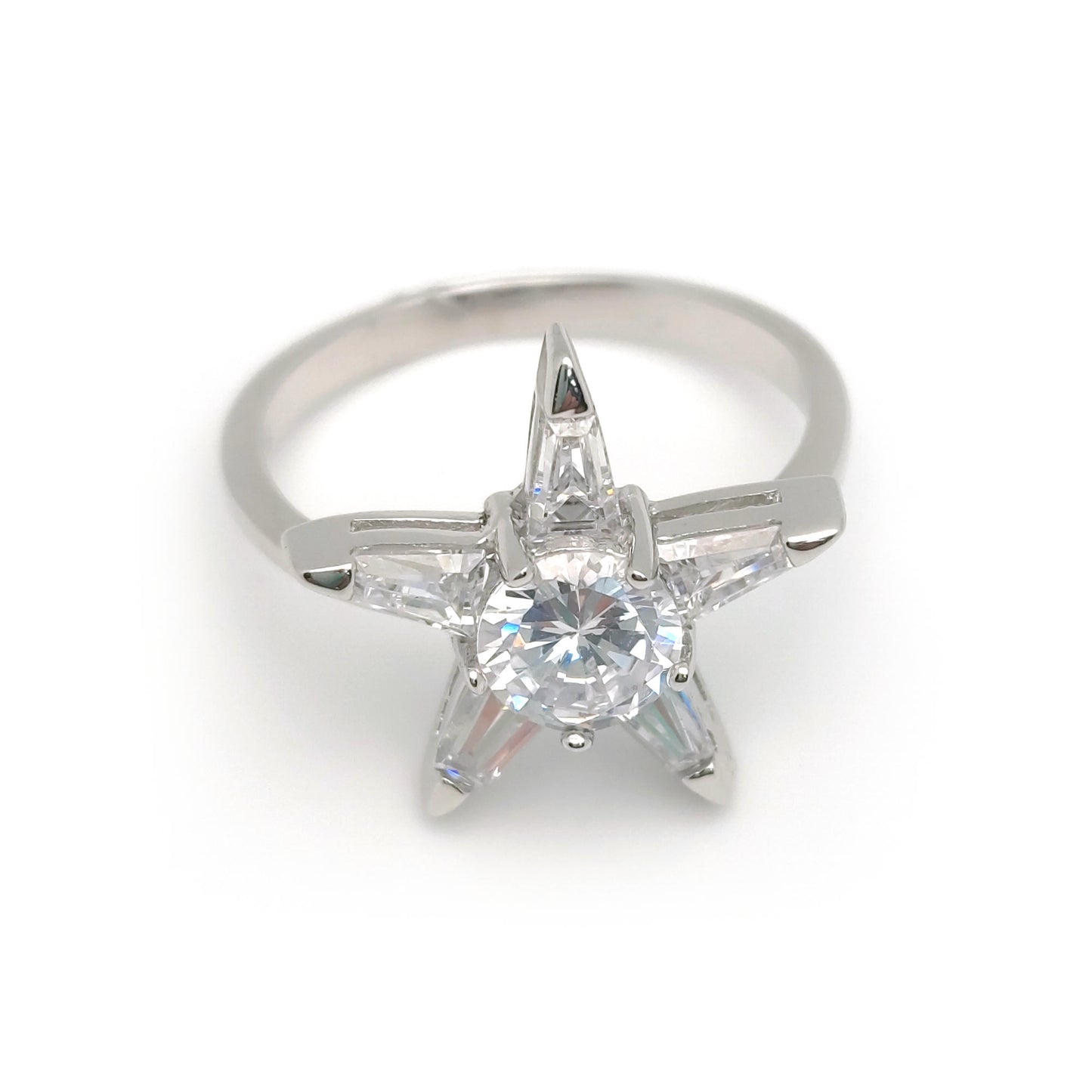 Sterling Silver  CZ Cluster Dress Ring - GVR077