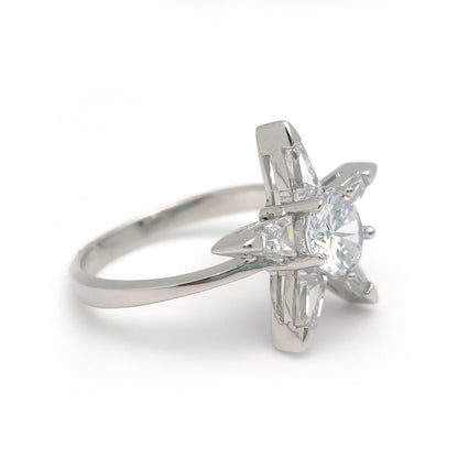Sterling Silver  CZ Cluster Dress Ring - GVR077