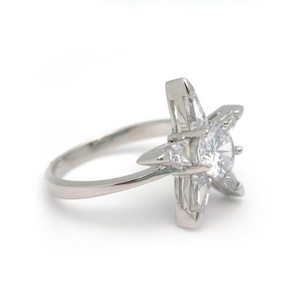 Sterling Silver  CZ Cluster Dress Ring - GVR077