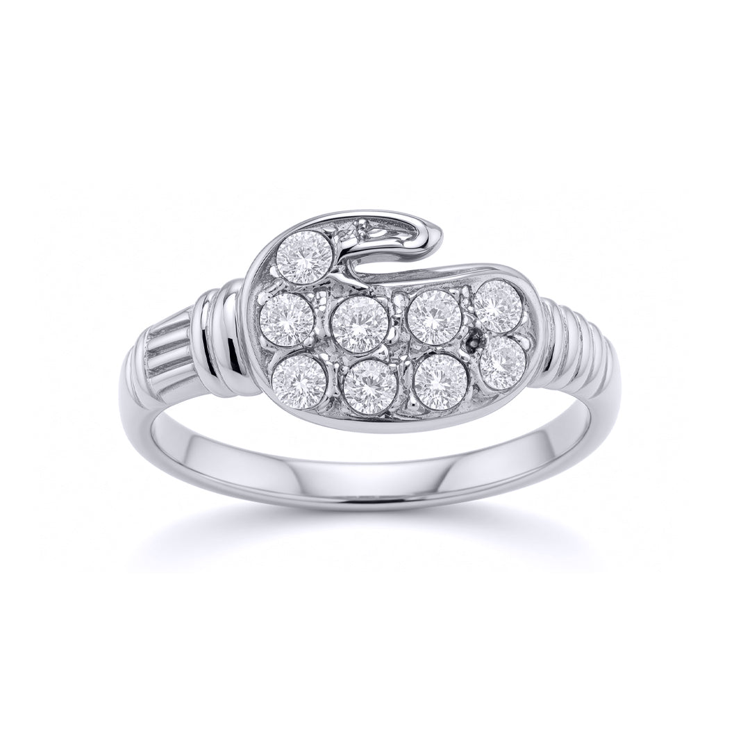 Boys Silver  CZ Boxing Glove Signet Ring - GVR11K