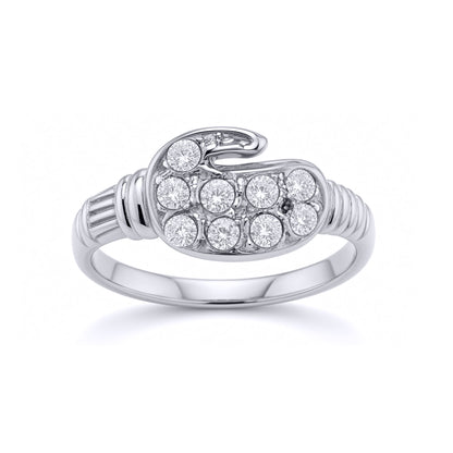 Boys Silver  CZ Boxing Glove Signet Ring - GVR11K