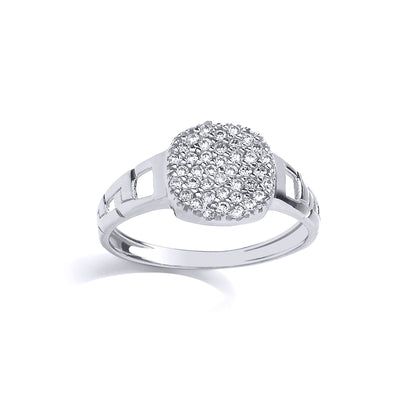 Kids Silver  CZ Encrusted Cushion Signet Ring - GVR22K