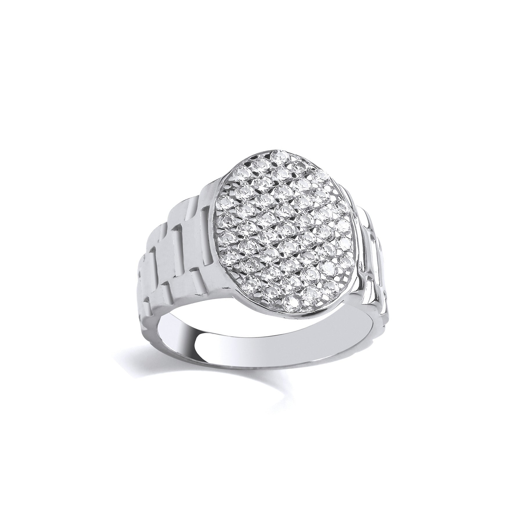 Kids Silver  Watch Strap Round Signet Ring - GVR25K