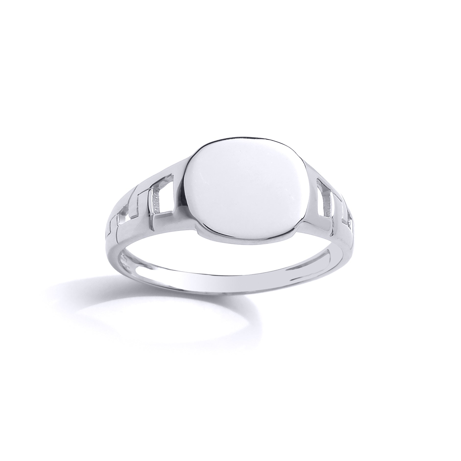 Kids Silver  Curb Link Oval Signet Ring - GVR27K