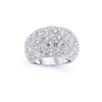 Silver  CZ Pave Bombay Eternity Ring - GVR398