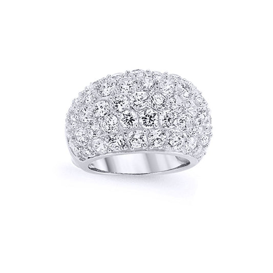 Silver  CZ Pave Bombay Eternity Ring - GVR398