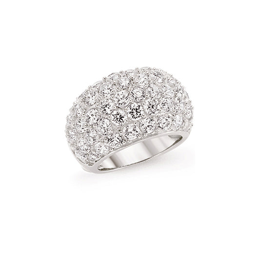 Silver  CZ Pave Bombay Eternity Ring - GVR398