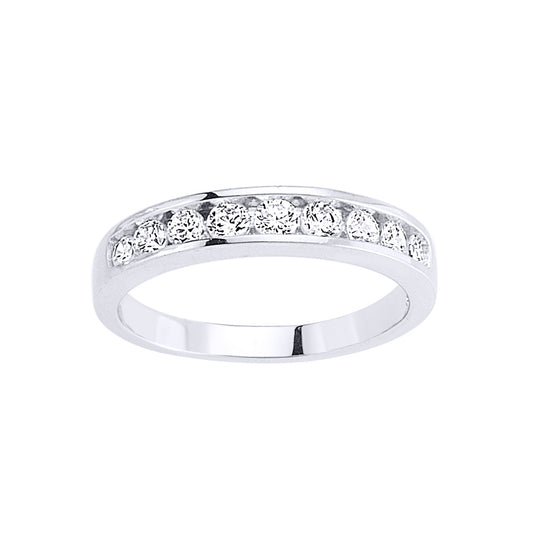 Silver  CZ Channel Set Eternity Ring - GVR444