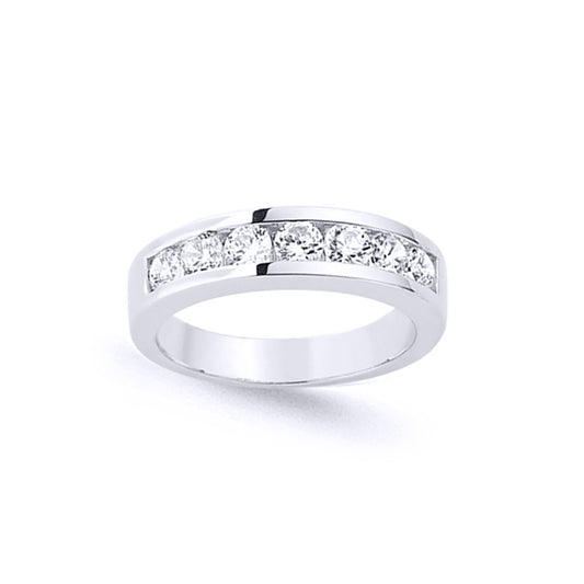 Silver  CZ Channel Set Eternity Ring - GVR562