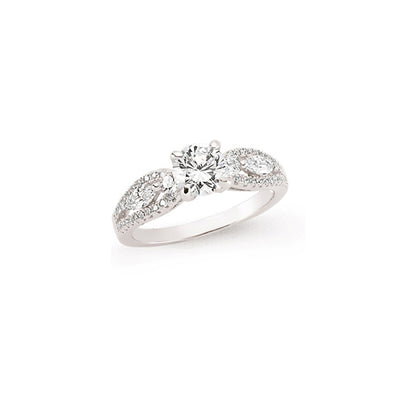 Silver  CZ Solitaire Engagement Ring - GVR571