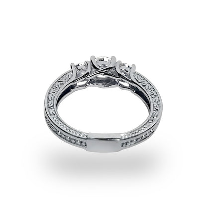 Silver  CZ Trilogy Engagement Ring - GVR580