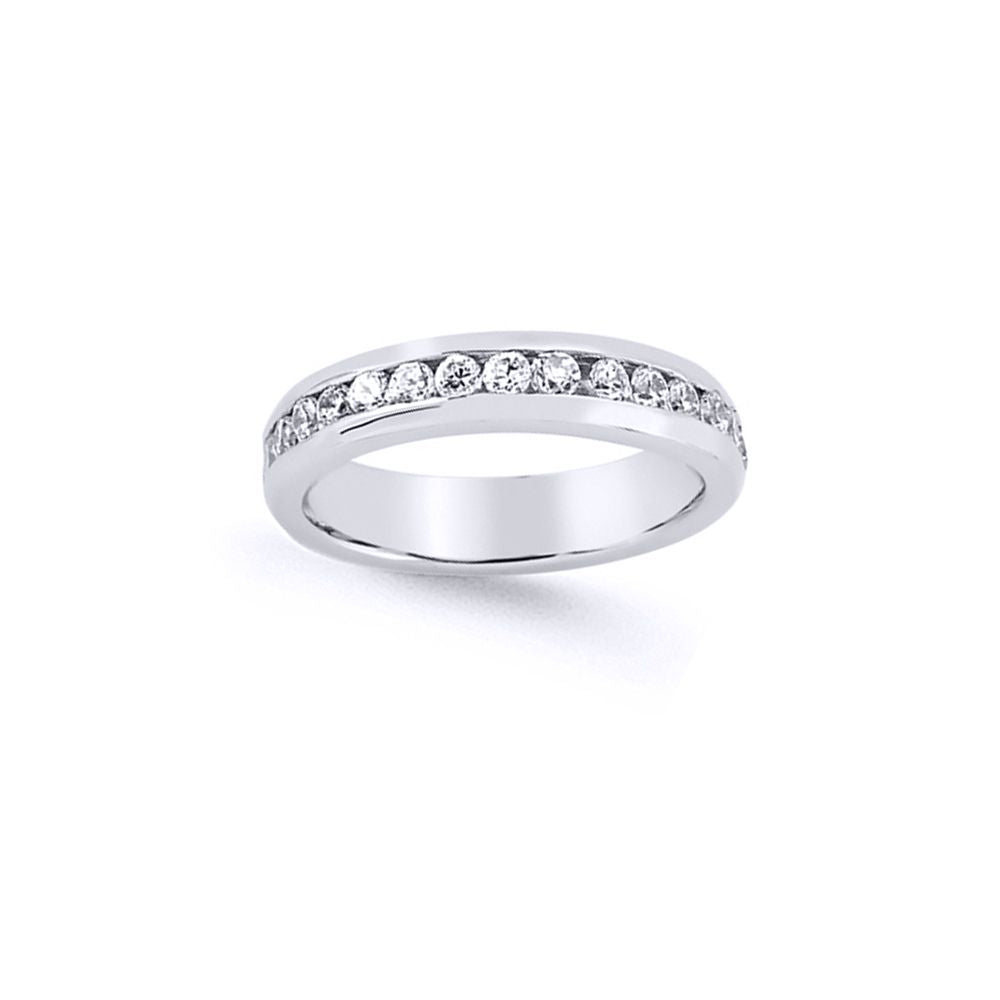 Silver  CZ Channel Set Eternity Ring - GVR614
