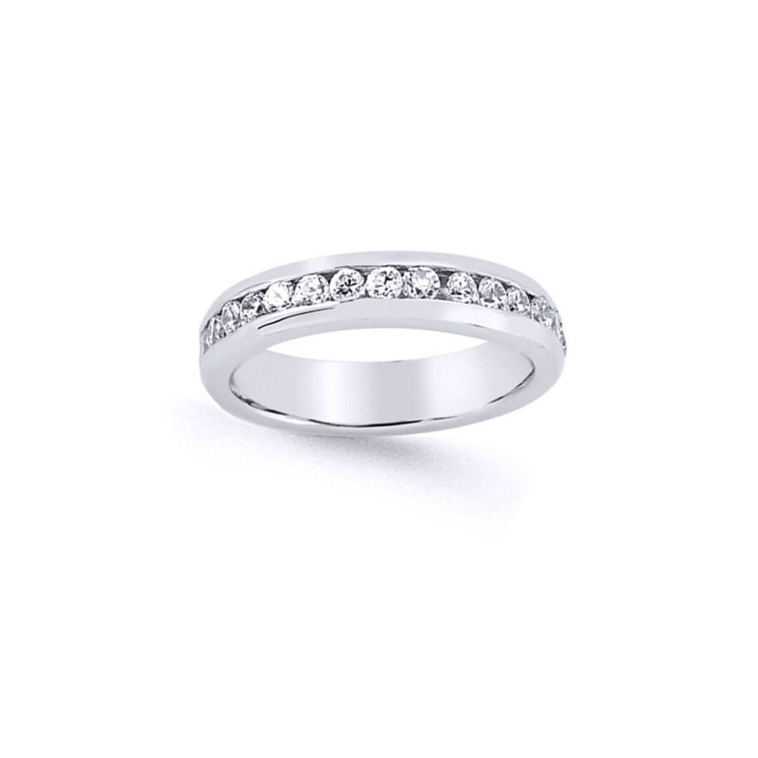 Silver  CZ Channel Set Eternity Ring - GVR614