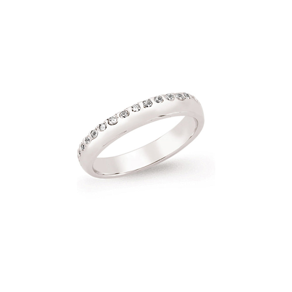 Silver  CZ Pave Knife Edge Eternity Ring - GVR624