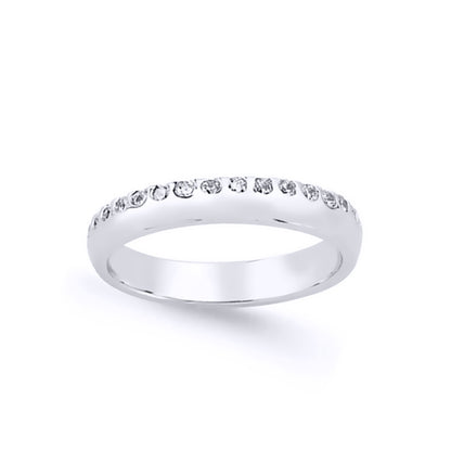 Silver  CZ Pave Knife Edge Eternity Ring - GVR624