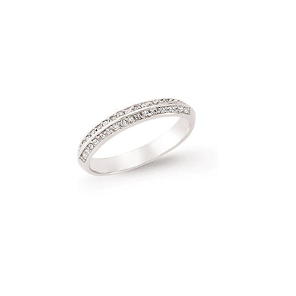 Silver  CZ Pave Knife Edge Eternity Ring - GVR629