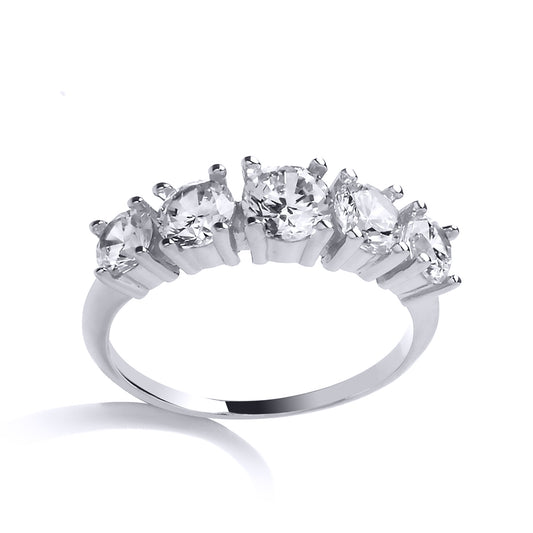 Silver  CZ Eternity Engagement Ring - GVR770