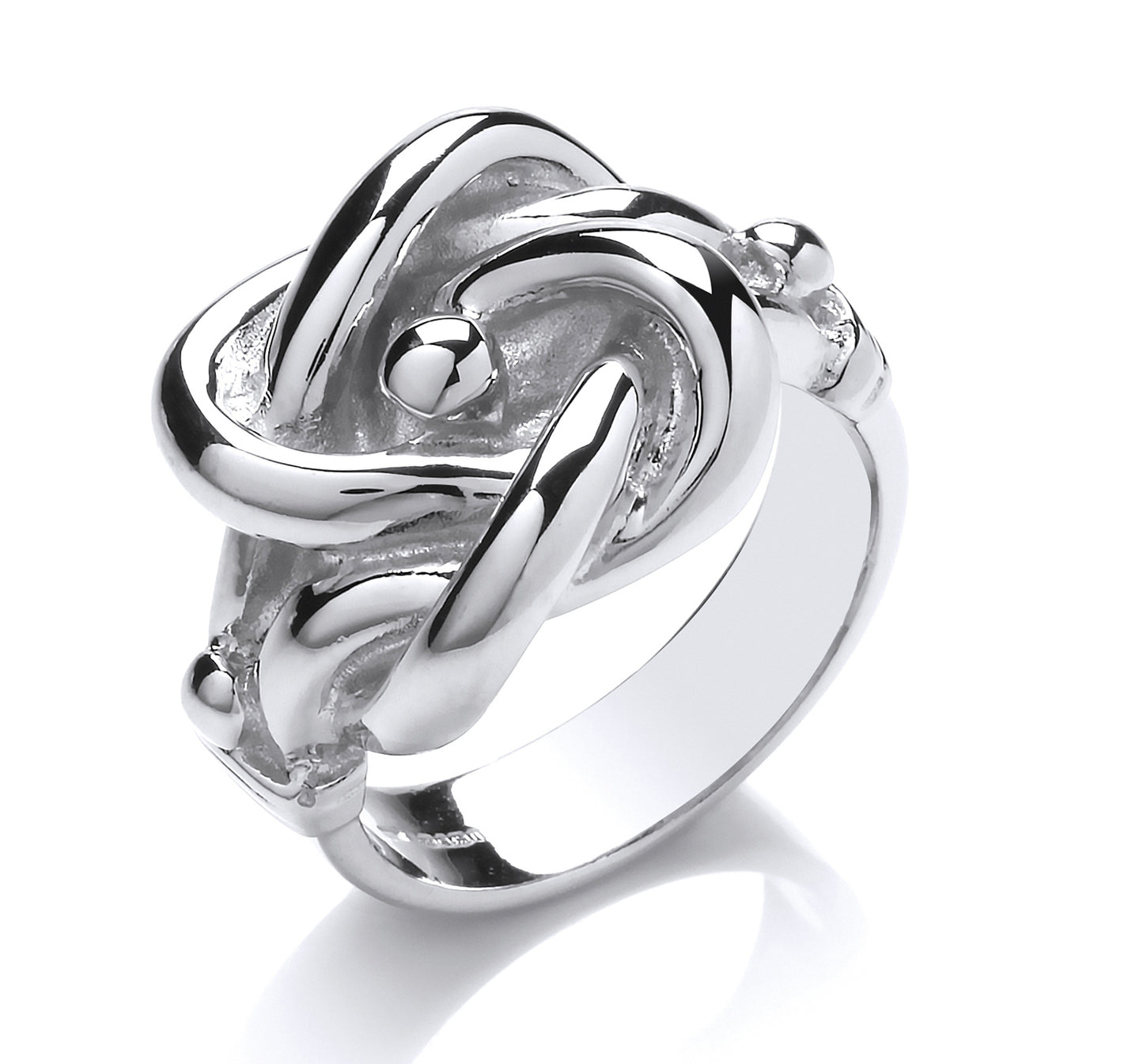 Mens Silver  Twisted Love Knot Signet Ring - GVR785
