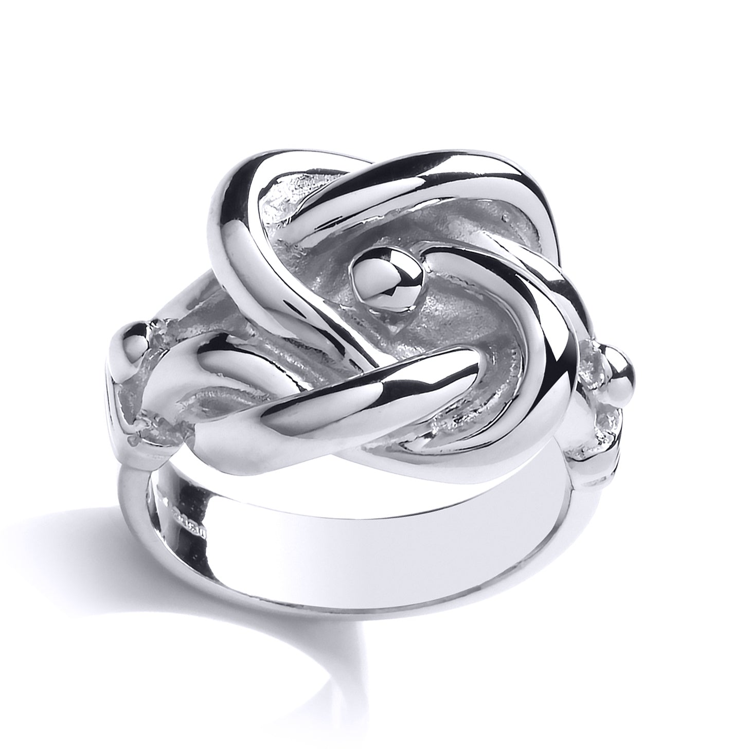 Mens Silver  Twisted Love Knot Signet Ring - GVR785