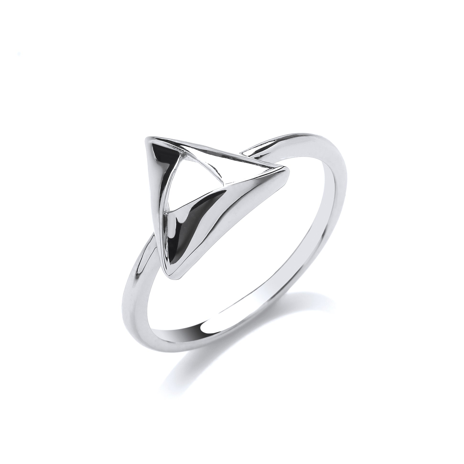 Silver  Triangle Hamantaschen Dress Ring - GVR831