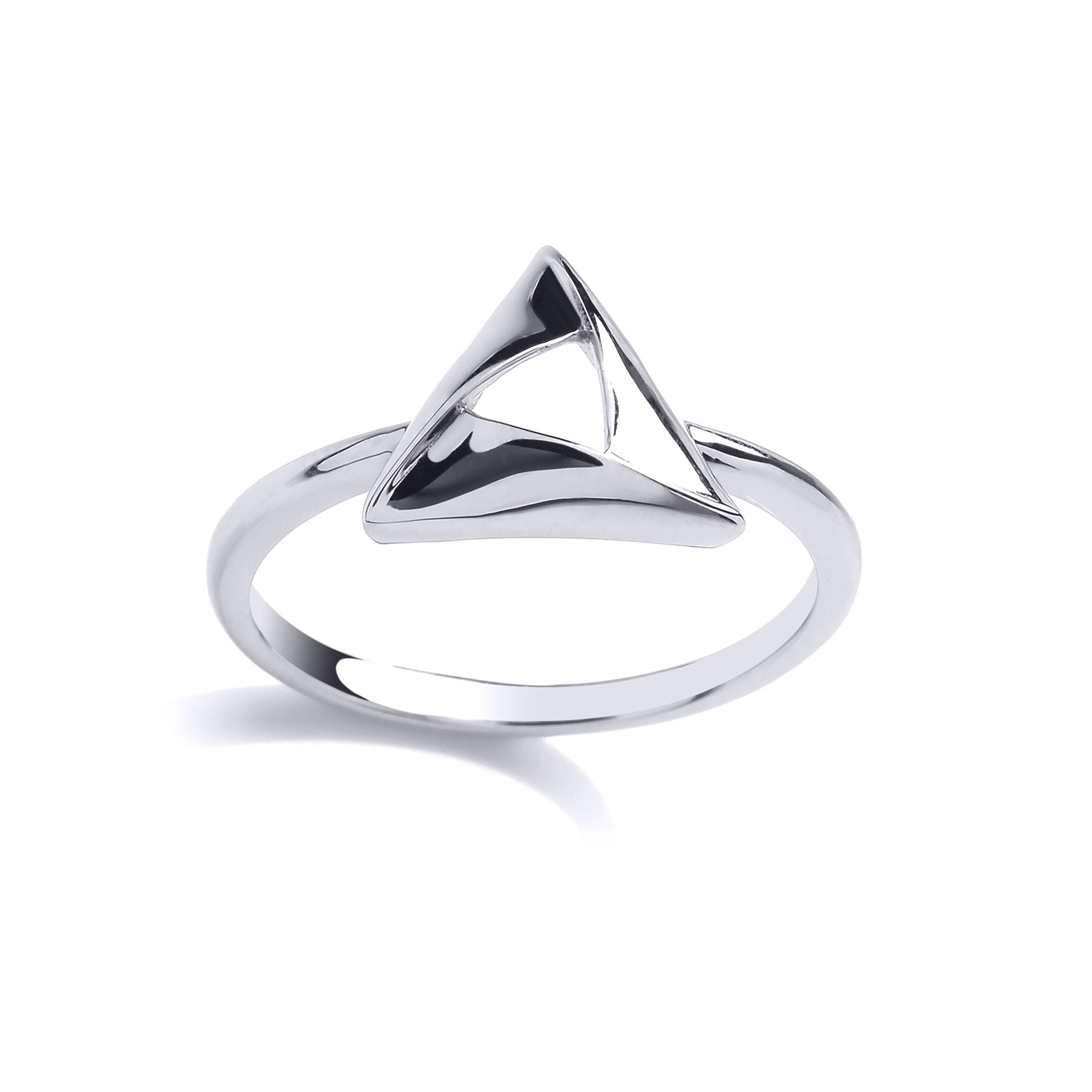 Silver  Triangle Hamantaschen Dress Ring - GVR831