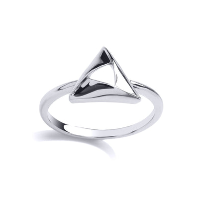 Silver  Triangle Hamantaschen Dress Ring - GVR831